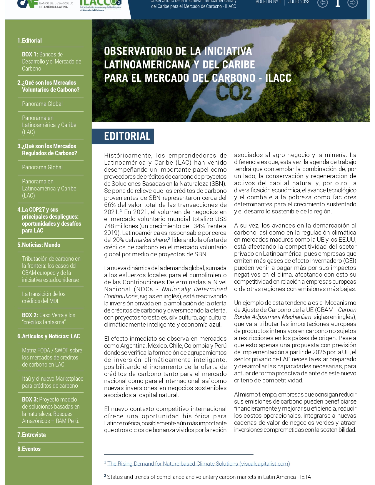Observatorio de la Iniciativa Latinoamericana y del Caribe para el Mercado de Carbono - ILACC